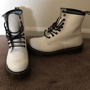 White Doc Martens with Care Kit